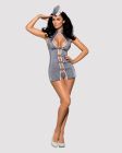 Еротичний костюм стюардеси Obsessive Stewardess 3 pcs costume grey S/M (м'ята упаковка!!!)