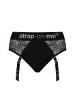 Кружевные трусики для страпона с подвязками для чулок Strap-On-Me DIVA HARNESS L (мятая упаковка!)