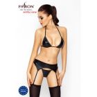 Комплект білизни під латекс CAPRI SET black L/XL - Passion: міні-бікіні, стрінги, пояс для панчох