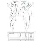 Корсет-сорочка з пажами Passion PALOMA CORSET L/XL, white, трусики, напівпрозорий