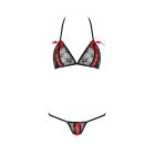 Комплект білизни Passion MELISSA BIKINI XXL/XXXL, black, ліф зі шнурівкою і трусики стрінги