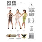 Бодістокінг Passion BS033 black, сукня-сітка на бретелях, прозора