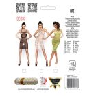 Бодістокінг Passion BS033 white, сукня-сітка на бретелях, прозора