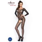 Бодістокінг Passion BS042 black, комбінезон, довгий рукав, закрите плече