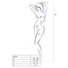Бодістокінг Passion BS042 white, комбінезон, довгий рукав, закрите плече
