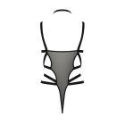 Боді-монокіні Passion HAGAR BODY S/M black, сітка, стрепи подвійні бретелі, чашки з кісточками