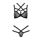 Комплект белья HAGAR SET black XXL/XXXL - Passion Exclusive: стрэпы: трусики и лиф