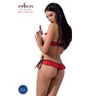 Комплект білизни CHERRY SET OpenBra red L/XL - Passion Exclusive: відкритий ліф, трусики-спідничка