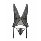 Напівпрозорий корсет Passion Exclusive Mirajane Corset XXL/XXXL, чорний