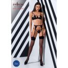Комплект білизни PERDITA SET black XXL/XXXL - Passion Exclusive: стрепи: ліф, стрінги і пояс для пан