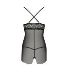 Прозора сорочка приталена QUENTRIS CHEMISE black L/XL - Passion Exclusive, трусики