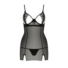 Прозора сорочка приталена QUENTRIS CHEMISE black L/XL - Passion Exclusive, трусики