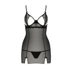 Прозора сорочка приталена QUENTRIS CHEMISE black XXL/XXXL - Passion Exclusive, трусики