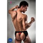 Чоловічі трусики з червоним гульфіком Passion 007 THONG red S/M