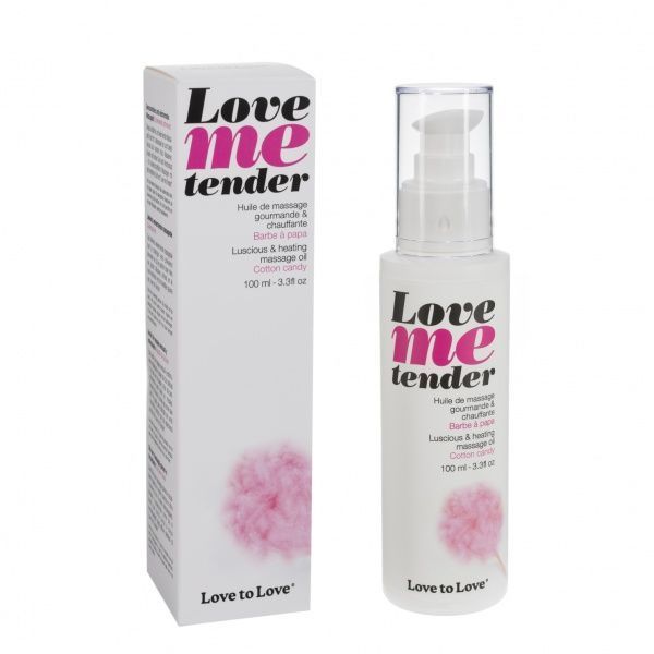 Массажное масло Love To Love - Love Me Tender, Cotton candy, 100 мл, аромат сахарная вата, без парабенов