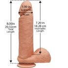 Фалоімітатор Doc Johnson The D - Perfect D - 8 Inch With Balls - ULTRASKYN, діаметр 5,1 см