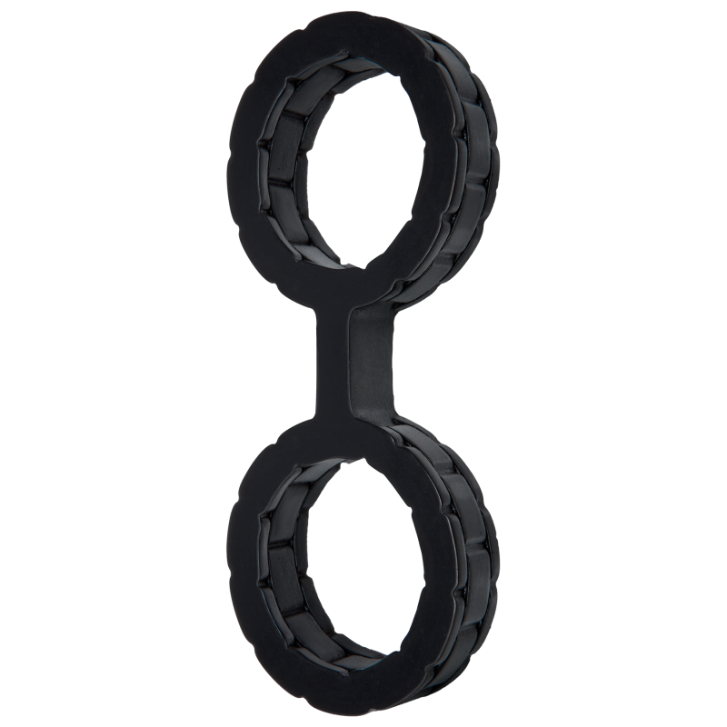 Наручники з силікону Doc Johnson The Cuffs Large - Black, добре тягнуться, для рук і для ніг