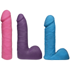 Набір для страпону Doc Johnson Vac-U-Lock Dual Density UltraSKYN Colors Set, діаметр 3х4,5 см