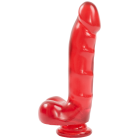 Фаллоимитатор Doc Johnson Jelly Jewels Cock&Balls Red, диаметр 3,6 см, антибактериальный ПВХ