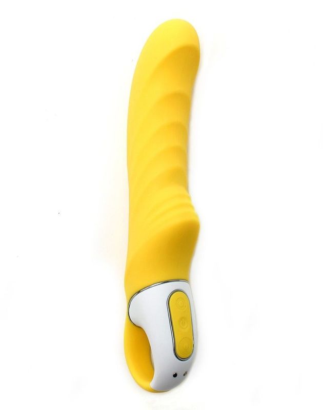 Потужний вібратор Satisfyer Vibes Yummy Sunshine з гнучким стовбуром та стимулювальним рельєфом, 12 