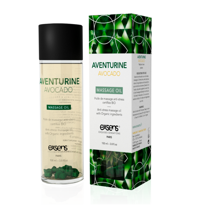 Розпродаж!!! Масажна олія EXSENS Aventurine Avocado (антистрес) 100мл (термін 12.2024)