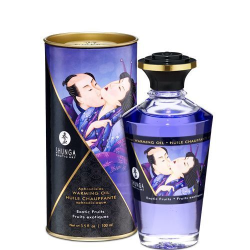 Разогревающее масло Shunga Aphrodisiac Warming Oil – Exotic Fruits (100 мл) без сахара, вкусное