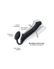 Безремінний страпон Strap-On-Me Black XL, повністю регульований, діаметр 4,5 см