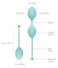 Роскошные вагинальные шарики PILLOW TALK – Frisky Teal с кристаллом, диаметр 3,2 см, вес 49-75 гр