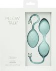 Роскошные вагинальные шарики PILLOW TALK – Frisky Teal с кристаллом, диаметр 3,2 см, вес 49-75 гр