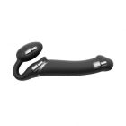Безремінний страпон з вібрацією Strap-On-Me Vibrating Black M, діаметр 3,3см, пульт ДК, регульований