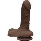 Фаллоимитатор Doc Johnson The D – Super D – 6 Inch With Balls – ULTRASKYN – Chocolate, диаметр 3,8 см