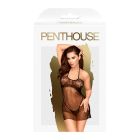 Приталенная рубашка-сетка со стрингами Penthouse - All Yours Black M/L