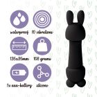 Минивибратор FeelzToys Mister Bunny Black с двумя насадками