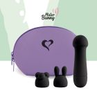 Минивибратор FeelzToys Mister Bunny Black с двумя насадками