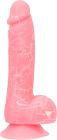 Фалоімітатор, що світиться у темряві, ADDICTION - BRANDON - 7.5 "- PINK G.I.D. / W PB, 19 см, силіко