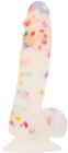 Фалоімітатор з конфетті ADDICTION - PARTY MARTY - 7.5 "- FROST &CONFETTI, 19 см, силікон, вібропуля 