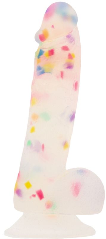 Фаллоимитатор из конфетти ADDICTION - PARTY MARTY - 7.5" - FROST & CONFETTI, 19 см, силикон