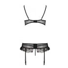 Сексуальний комплект з поясом для панчіх LOVELIA SET black XXL/XXXL - Passion