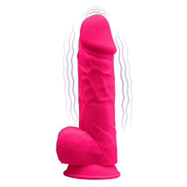 Фаллоимитатор с вибрацией SilexD Norman Vibro Pink (MODEL 1 size 8,5in), двухслойный, диаметр 5 см