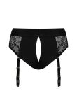 Кружевные трусы для страпона с подвязками для чулок Strap-On-Me DIVA HARNESS - XL