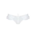 Трусики в горошок, з рюшами та шнурівкою Passion FATIN THONG L/XL, white