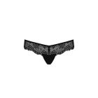 Мереживні трусики-танга з атласним бантиком Passion NAJA THONG XXL/XXXL, black