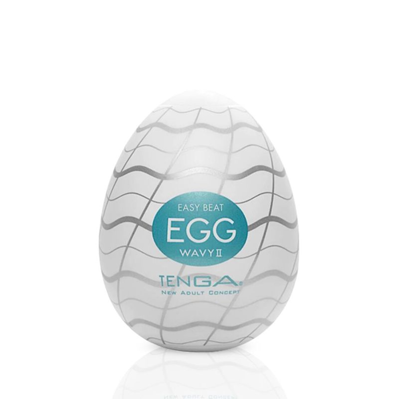Мастурбатор-яйце Tenga Egg Wavy II з подвійним хвилястим рельєфом