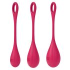 Набір йоні намистин Satisfyer Yoni Power 1 Red, діаметр 2-2,5-3см, вага 22-46-74гр