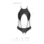 Боді з екошкіри з ремінцями та перфорацією Tamaris Body black XXL/XXXL — Passion