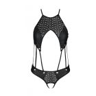 Боді з екошкіри з ремінцями та перфорацією Tamaris Body black XXL/XXXL — Passion