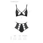 Комплект з екошкіри: бюстгальтер та трусики з перфорацією Tamaris Set black L/XL — Passion