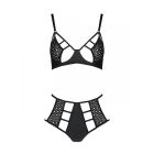 Комплект з екошкіри: бюстгальтер та трусики з перфорацією Tamaris Set black L/XL — Passion