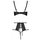 Комплект з екошкіри: бюстгальтер та трусики з перфорацією Tamaris Set black L/XL — Passion