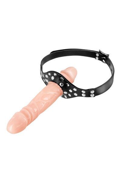 Кляп с двойным фаллоимитатором Fetish Tentation – Double Penis Gag Flesh